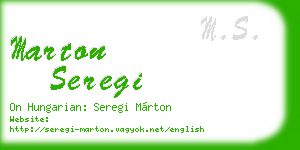 marton seregi business card